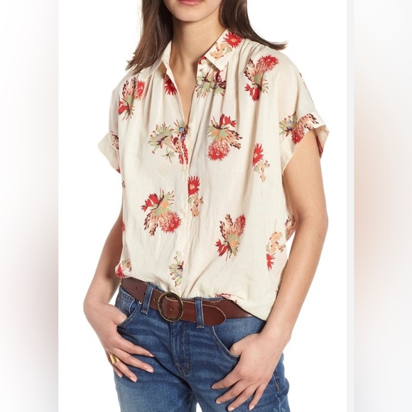 Madewell Tops - Madewell Central Floral Cactus Top S